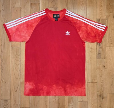 Adidas Pharrell Williams Human Race Mens Medium HU Holi Shirt Red Tie Dye Tee