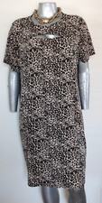 WOMAN VINCE CAMUTO DRESS Size 3X Leopard Print Short Sleeve Keyhole Neckline