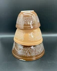 Vtg Pyrex Woodland Cinderella Set 3 Mixing Nesting Bowls Brown Beige 401 402 403