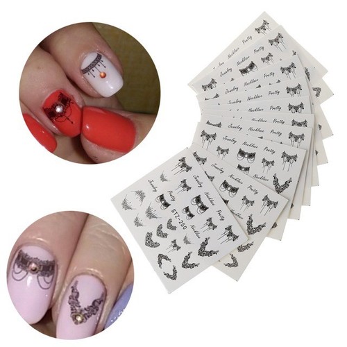 Nail Art Water Transfer Sticker Flower Necklace Jewelry Design Decals Manicure - Picture 7 of 18