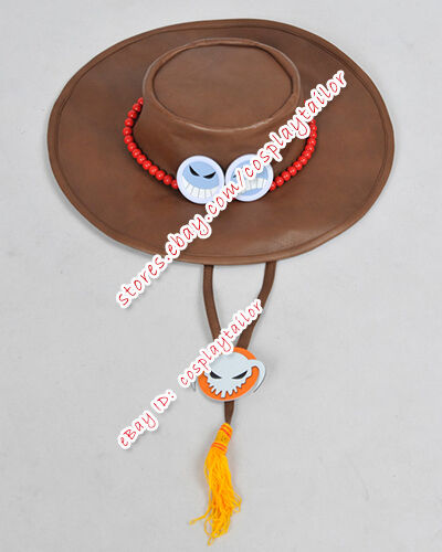  GK-O Portgas D Ace Cowboy Hat Costume Hats White Weard Pirates  Regiment Ace Cosplay Fashion : Clothing, Shoes & Jewelry