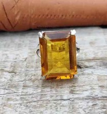 Beautiful Citrine Gemstone 925 Sterling Silver Handmade Statement Ring K-60