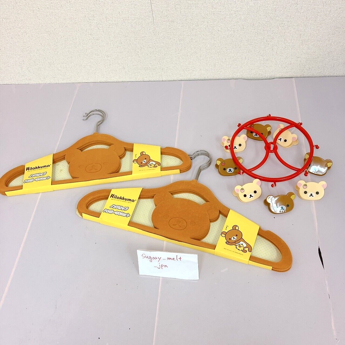 San-X Rilakkuma Korilakkuma Hanger Set of 6 White Brown Bear Red