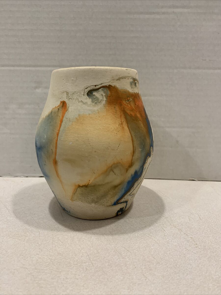 Nemadji Indian Art Pottery Marble Pattern Vase Vintage 5 Nemadji Indian Art Pottery Marble Pattern Vase Vintage 5