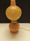 1930s Vintage Gone With The Wind  Hurricane Parlor Lamp- Pink Frosted/floral  — photo 1