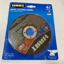 7 Pcs HART 4-1/2" METAL CUTTING WHEEL 0.045" Thick 13,500 RPM Type 1