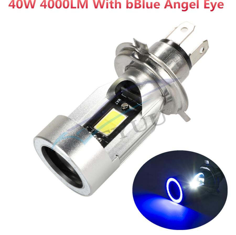 Ampoule LED Moto BA20D Avec œil D’ange Rouge - Phare H6, 6000K, 12V, étanche IP68