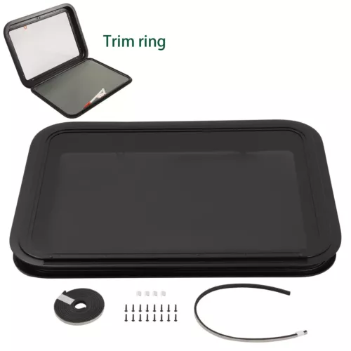 Exit RV Window W/ Trim Ring 30"W x 22"H Removable Screen For RV Camper Trailer