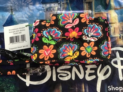 Vera Bradley Disney Smartphone Wristlet Wallet Midnight With Mickey RFID 6x4 