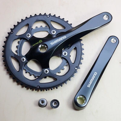Shimano FC-R345 Octalink Rennradkurbel 2x9 fach 50-34 Zähne 175 mm schwarz Alu - Bild 1 von 4