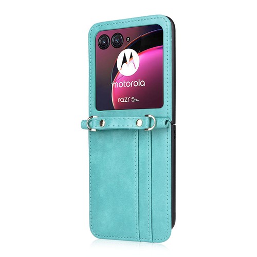 Estuche tipo billetera de cuero de lujo con correa para el hombro para Motorola Razr/Razr+ 2025 - Imagen 34 de 58