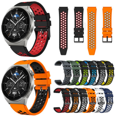 Dual-Farben Silikon Sport Armband Für Huawei Watch GT 3 Pro 46mm / GT 2 Pro