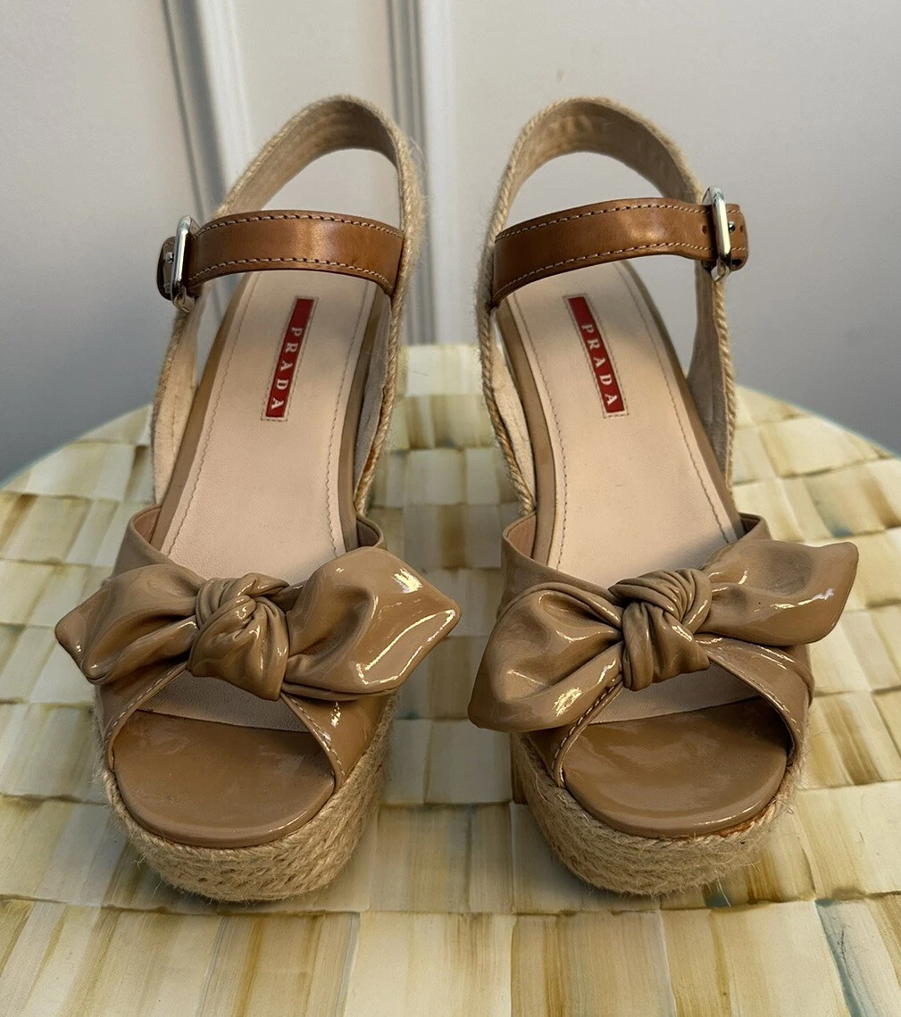 PRADA Patent Leather Bow Sandals for Women for sale | eBay