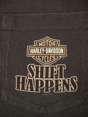 VTG 2000s HARLEY DAVIDSON Jacksonville SHIFT HAPPENS Double Sided