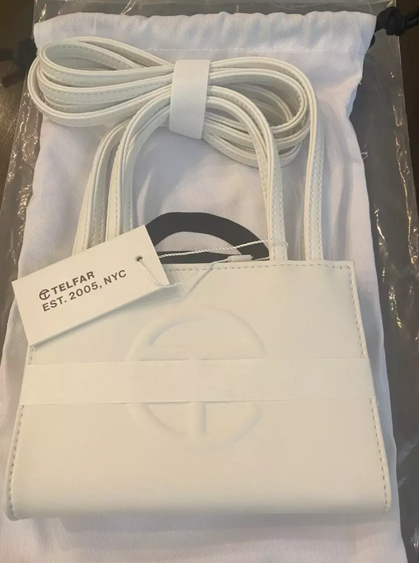 TELFAR WHITE SMALL SHOPPING BAG