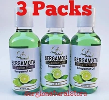 3 Packs ACEITE DE BERGAMOTA 4.05 oz. each BERGAMOT OIL CRECIMIENTO DEL CABELLO