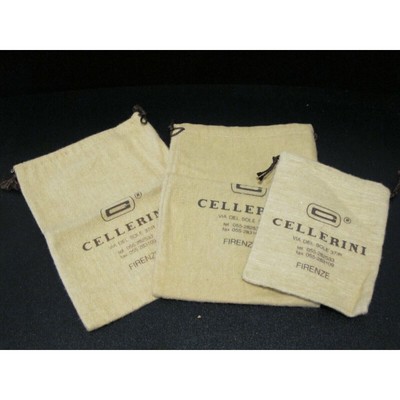 Lot (3) Cellerini Firenze Tan Felt Storage Pouch Bags