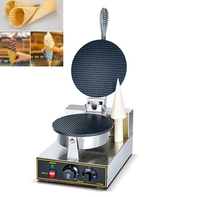 Electric Ice Cream Cone Making Machine Egg Roll Pancake Waffle Cone Maker 8.2in