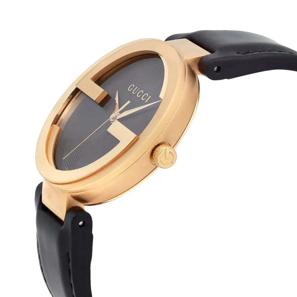 Gucci Interlocking 42mm Steel Concentric Black Dial Quartz Mens