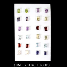 925 Sterling Silver Earrings Octagon Iolite Topaz Peridot 12 Pairs Birthstone