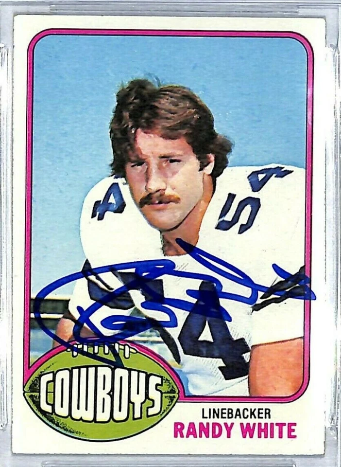 1976 Topps RANDY WHITE Signed Auto Cowboys Rookie Card #158 Beckett BAS Slabbed - Image 2 of 4