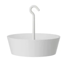 Tree Nest Plastic Round Sunny Planter with Hanger, White, 12in