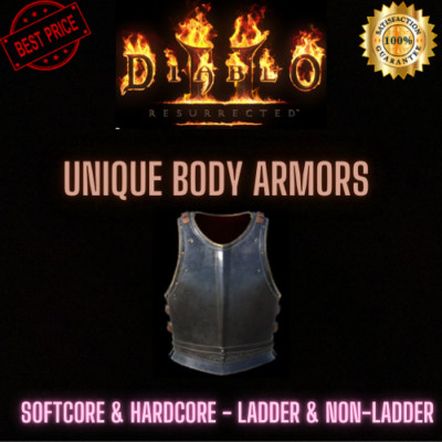  Diablo 2 Resurrected | Unique Body Armor | D2 Ladder & Non-Ladder SC HC 