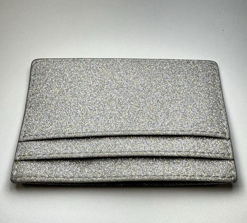 KATE SPADE Glimmer Glitter Small Slim Card Case Lunar Light - Picture 4 of 10
