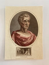 Antique 1811 Engraving of Lucian of Samosata – Satirist & Classical Writer 