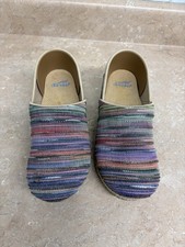 Dansko Pro Striped Multicolor Artisan Weaved Woman Clogs Size EU 40 US 9.5