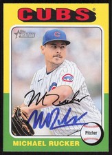 2024 Topps Heritage Michael Rucker Auto Chicago Cubs #125 COA Card Signed