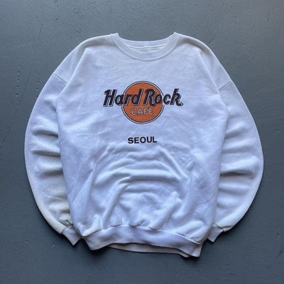 Vintage 90s White Hard Rock Cafe Seoul Crewneck Size Large