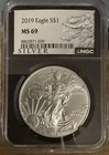 2019 $1 Silver Eagle NGC MS 69 Black Core
