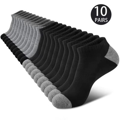 Breathable Socks - 10 Pairs Low Cut Casual - Sweat Absorbing Odor Proof
