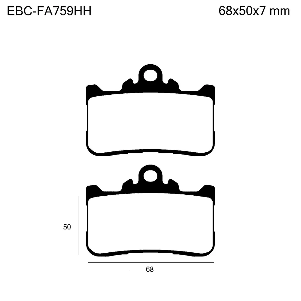 Комплект передних спеченных тормозных колодок EBC FA759HH для HONDA CBR 500 R 2021-2024 - Изображение 2 из 4