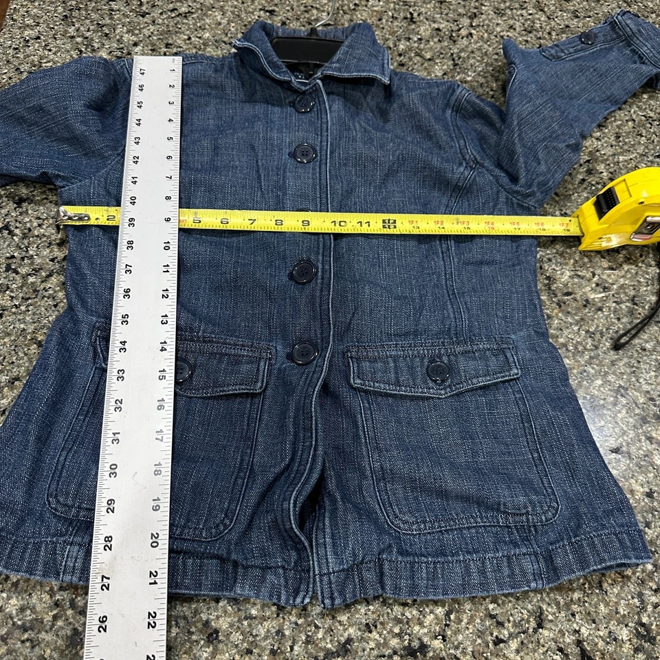 Joneswear Sport Denim Jacket WomeN Size S Blue Utility 100% Cotton Tomboy Chic - Image 3 of 4