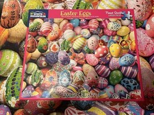 White Mountain Easter Eggs 1000 Piece Puzzle COMPLETE