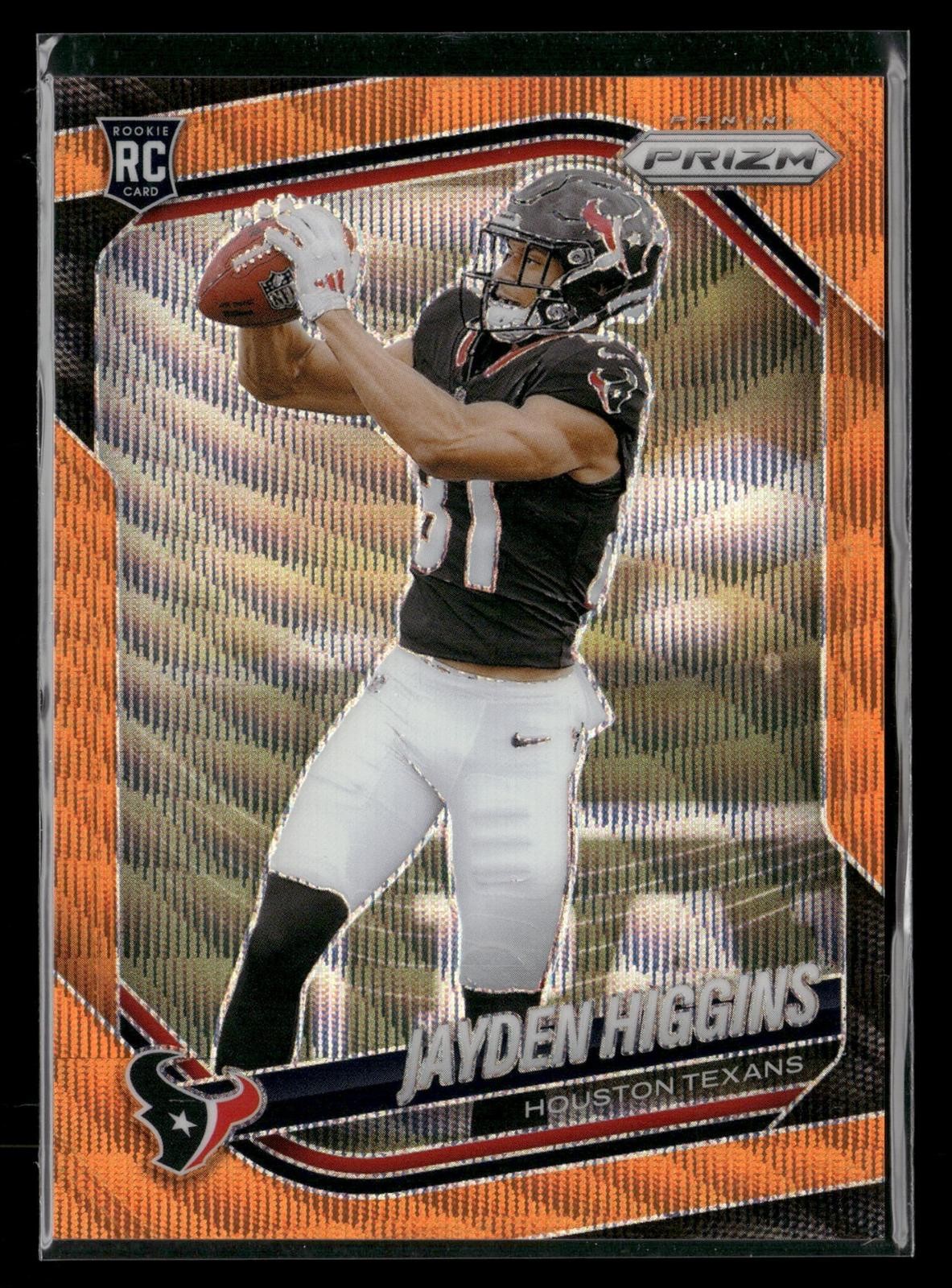2025 Panini Prizm #376 Jayden Higgins Orange Wave #/65