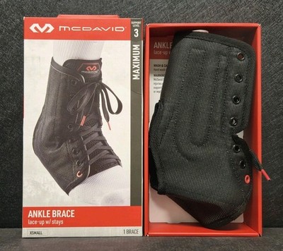 MCDAVID 199 Level 3 Lightweight Laced Ankle Brace XS X-Small Left Or Right Black