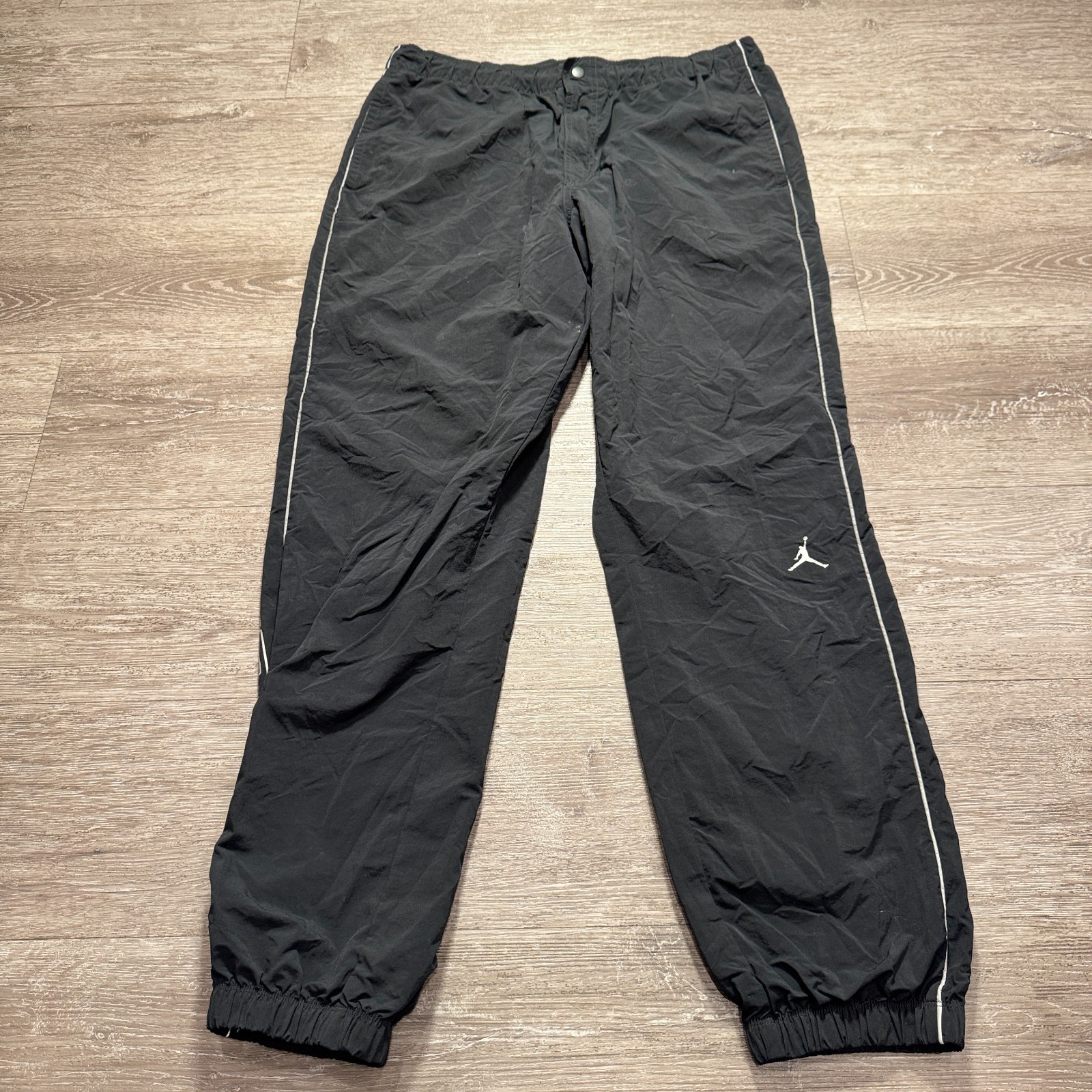 Nike Air Jordan Pants Mens Large Black Flight MVP Woven FV7225-010 33x31 Jogger