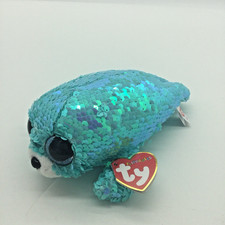 Ty Flippables Sequins Beanie Boos Waves the Seal 6" NEW  Plush Stuffed Toy