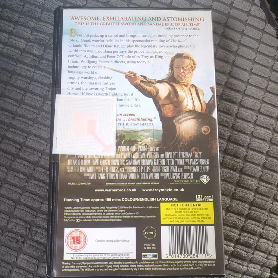 Troy (VHS, 2004) RARE SEALED COPY - Image 2 of 3