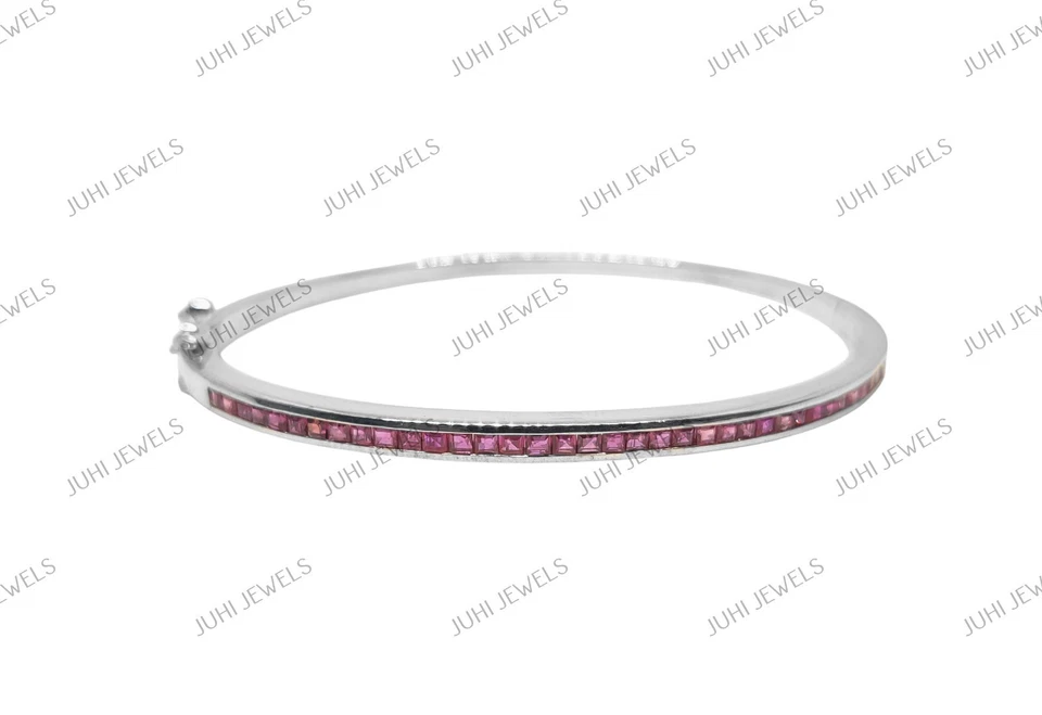 Natural Ruby Bangle Bracelet 925 Silver Ruby Bangle Pink Ruby Bridal Bangles - Image 2 of 4