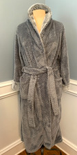 Carole Hochman Bath Robe Womens M Plush Belted Textured Long Sleeve Shawl Lounge