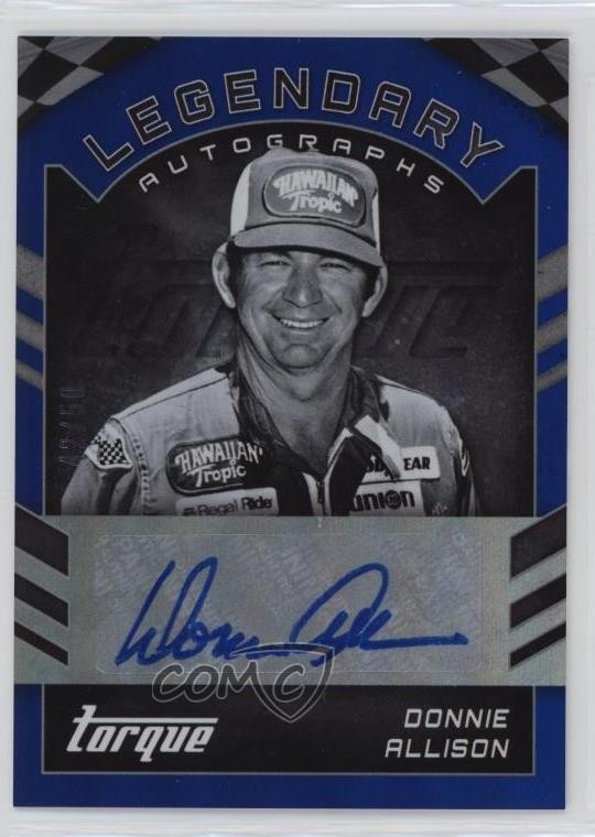 2016 Panini Torque Legendary Blue 42/50 Donnie Allison #LA-DA Auto HOF u0h