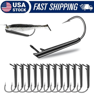 12PCS Dovesun 1/4 oz Ozark Rig Weedless Texas Rig Fishing Hooks  for Bass Trout