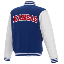 University of Kansas Jayhawks JH Design reversible faux leather  jacket