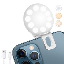 Mini Ring Light, Small Clip On Ring Light,Portable LED Light for Phone, 3-Lev...