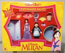 VTG Sealed Mattel Disney Mulan MATCHMAKER MULAN Fully Poseable Figure Set #67933