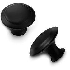 30 PCS Kitchen Cabinet Knobs, 1-1/5 Inch Dresser Knobs, Black Drawer Knobs Su...